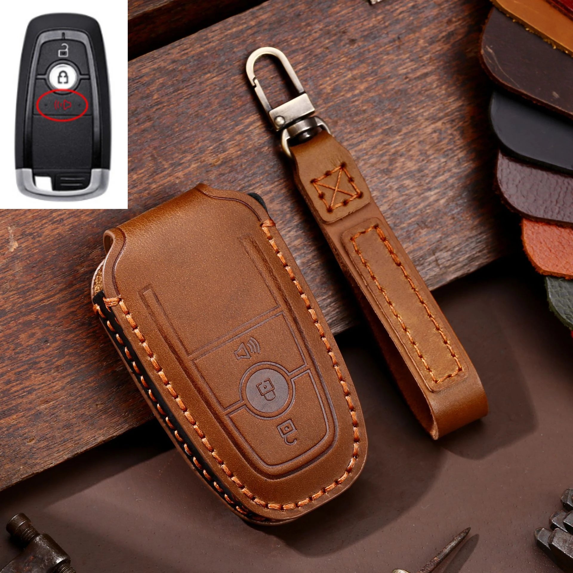 Car Key Cover, 3 Button Panic Ford Key Cover