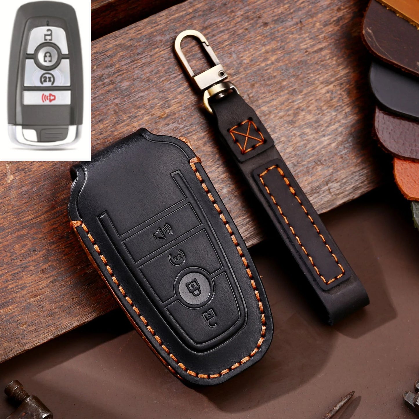 Key Fob Covers, 4 Button Start + Panic Ford Key Cover