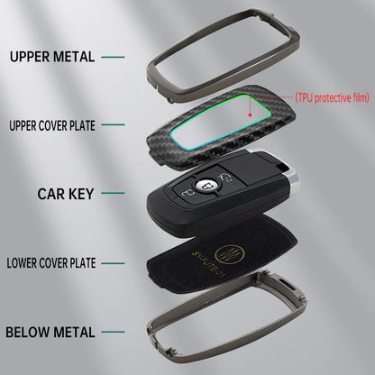 Key Fob Case, Ford Clear and Stripe Carbon Ford Key Cover