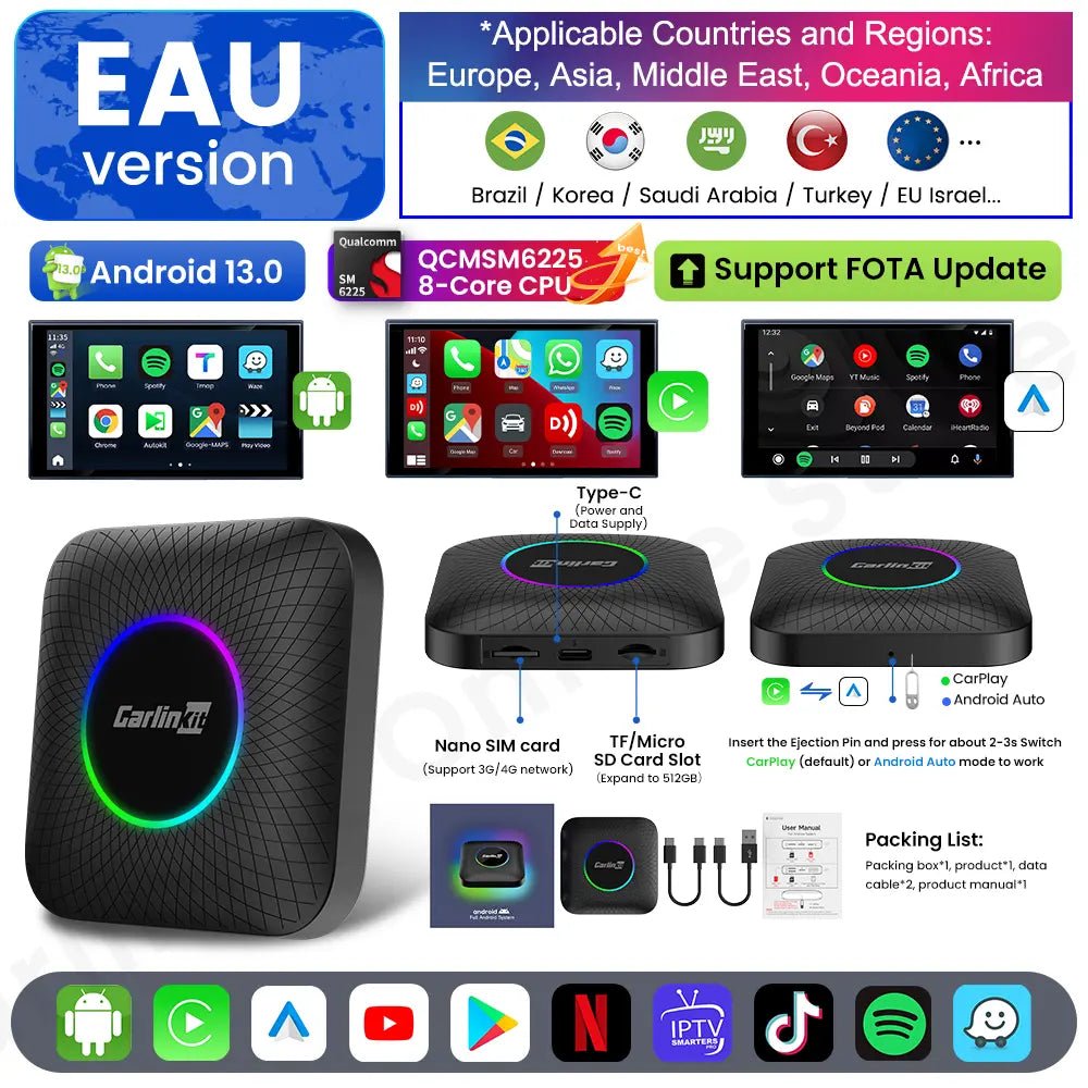 Carlinkit Android 13 AI Box | Wireless CarPlay & Auto