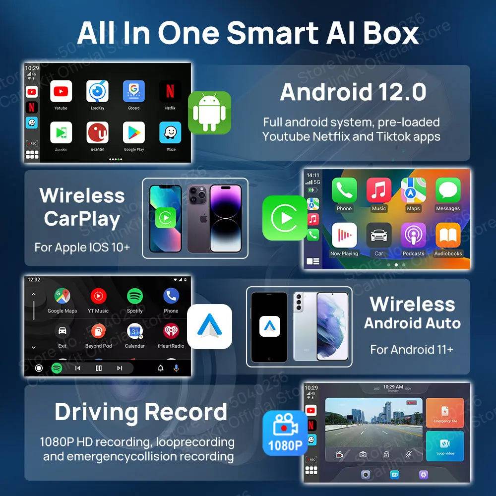 Carlinkit Dash Cam with Android 13 | 1080P Smart Box